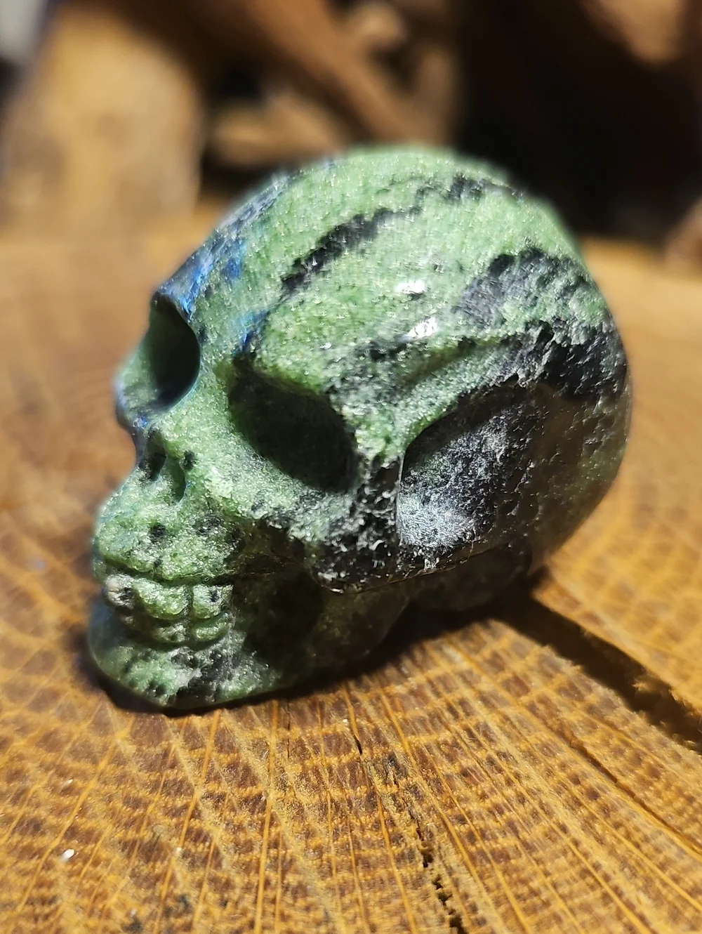 Natural Ruby Zoisite Hand-Carved Crystal Skull 💀